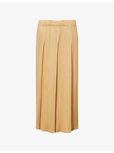 December Pleated Knit Midi Skirt