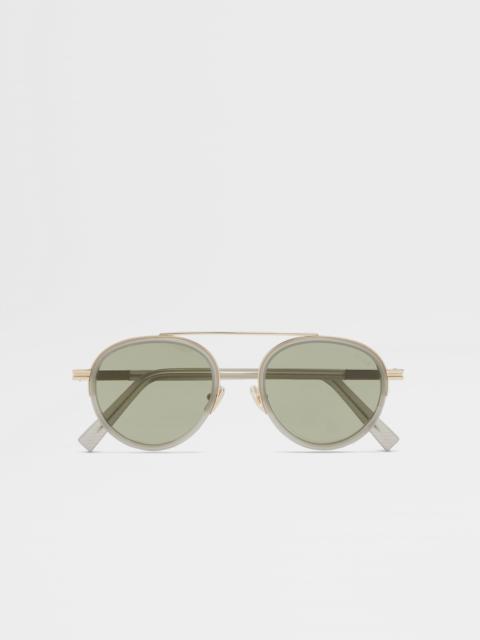 GREEN ORIZZONTE II ACETATE AND METAL SUNGLASSES