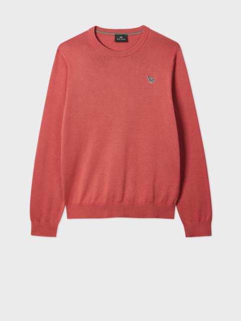 Salmon Pink Organic Cotton Zebra Logo Sweater