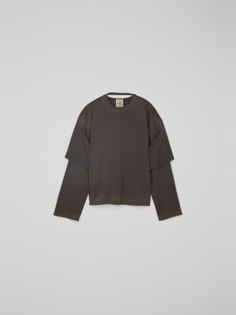 Faded black organic cotton long sleeve T-Shirt