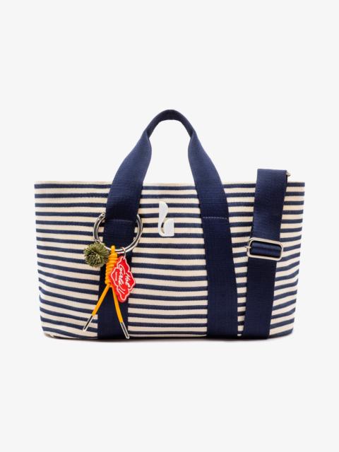 Americana Tote Bag In Indigo And Natural Awning Stripe