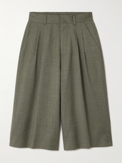 Pleated Wool-blend Shorts