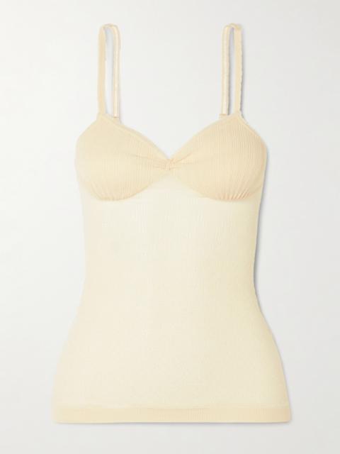 Pointelle-knit Cotton-blend Camisole