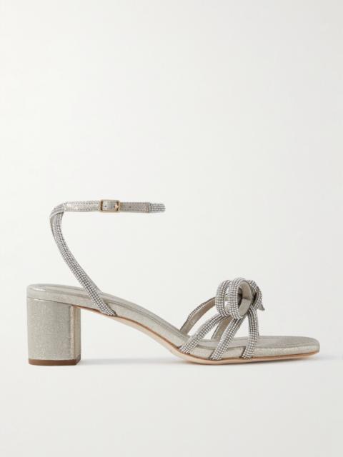 + Net Sustain Mikel Crystal-embellished Metallic Suede Sandals