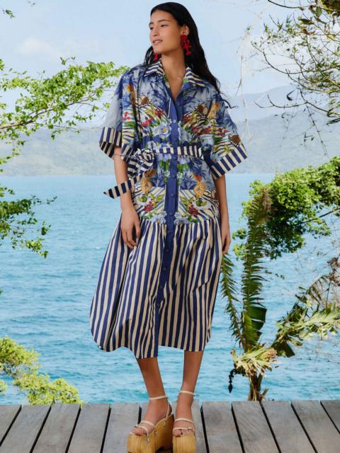 Blue Fresh Table Scarf Organic Cotton Midi Dress