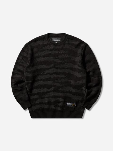 Men's Camo Pattern Crewneck Sweater Black