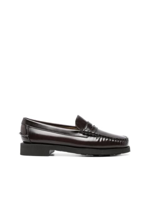 penny-slot leather loafers