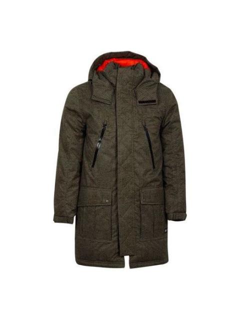 Converse Mid-length Printed Sideline Down Jacket 'Olive Green' 10007260-A01