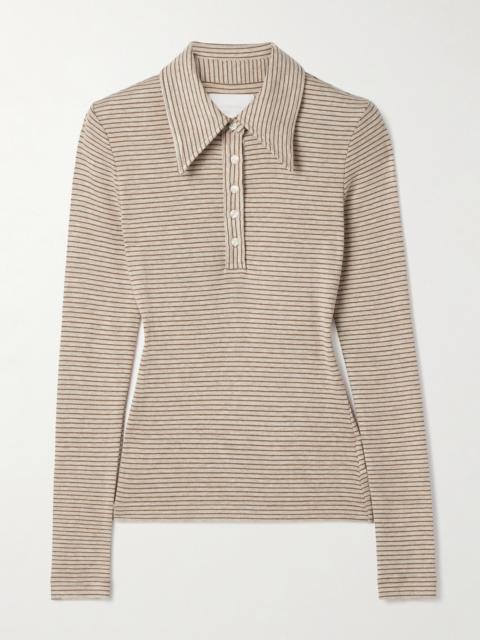 Shara Striped Jersey Polo Shirt