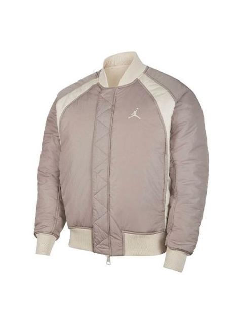 Men's Air Jordan Essentials Ma-1 Reversible Aviator Woven logo Padded Clothes Lime Grey Jacket DA979