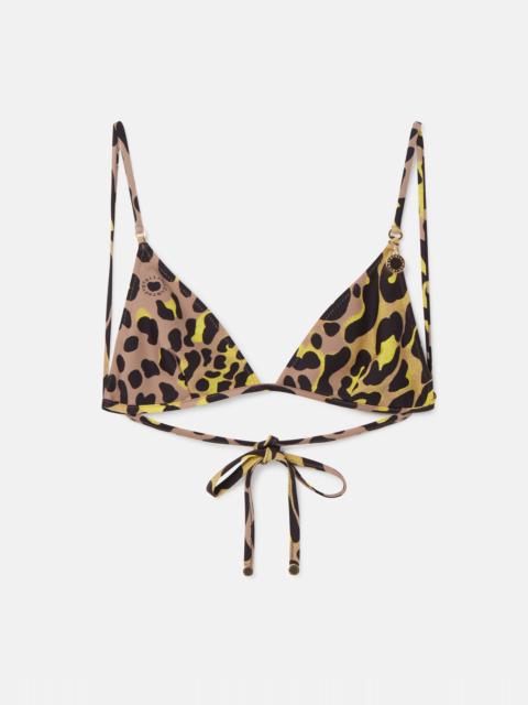 Leopard Print Triangle Bikini Top