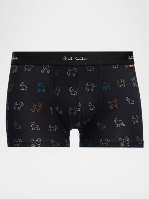 Men & apos;s Sketched Dog Outline Print Boxer Briefs