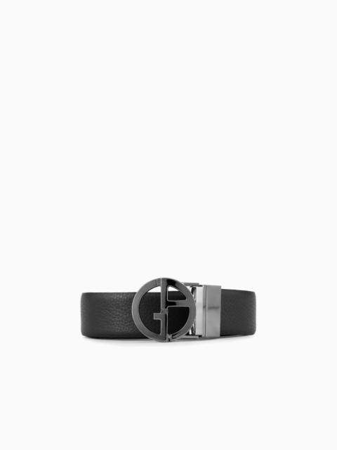 Two-toned, reversible leather belt