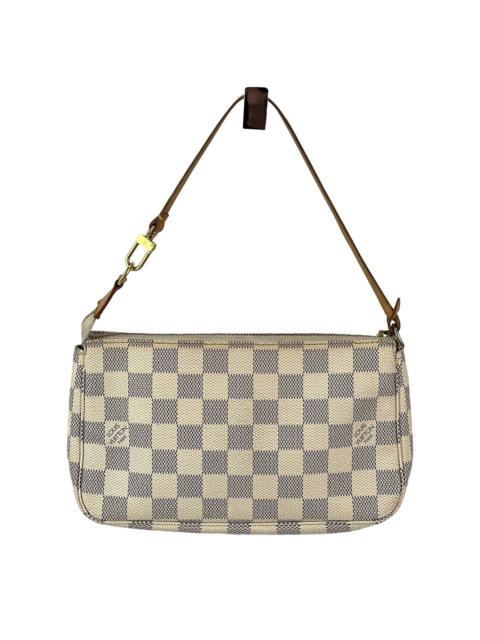 Louis Vuitton White Leather Pochette Accessories (Authentic Pre-Loved)