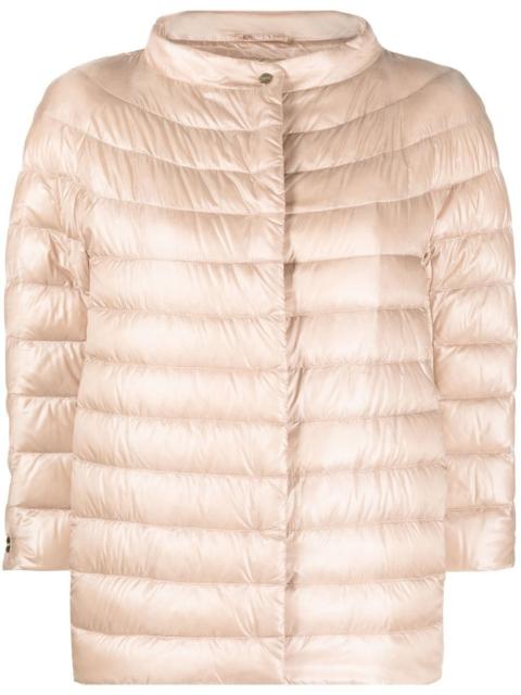 mock-neck quilted puffer jacket