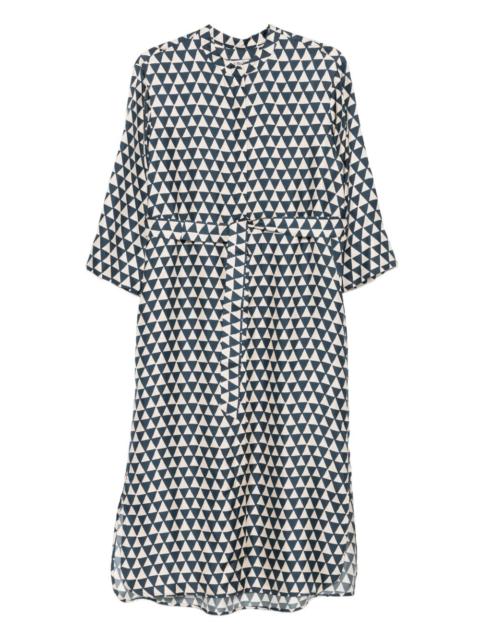 triangle-print belted dress
