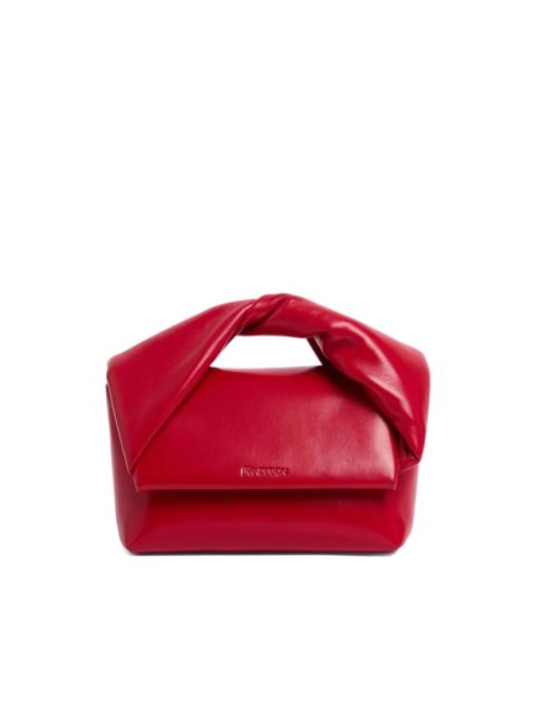 twisted-handle leather tote bag