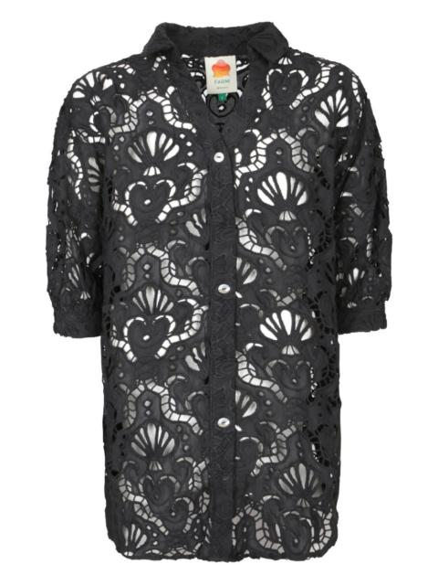 openwork-design button-up top