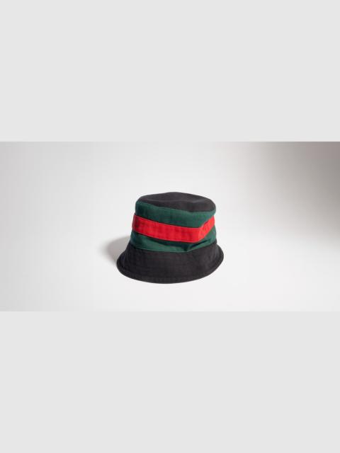 Washed cotton bucket hat with Web