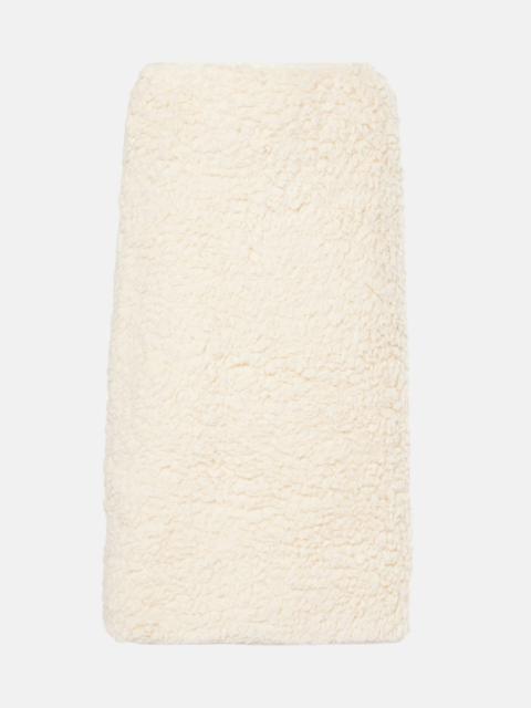 Cotton fleece midi skirt