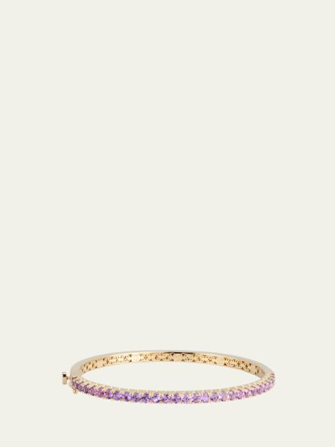 14K Gold Pave Amethyst Bangle Bracelet