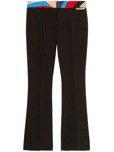 abstract-print trim cropped trousers
