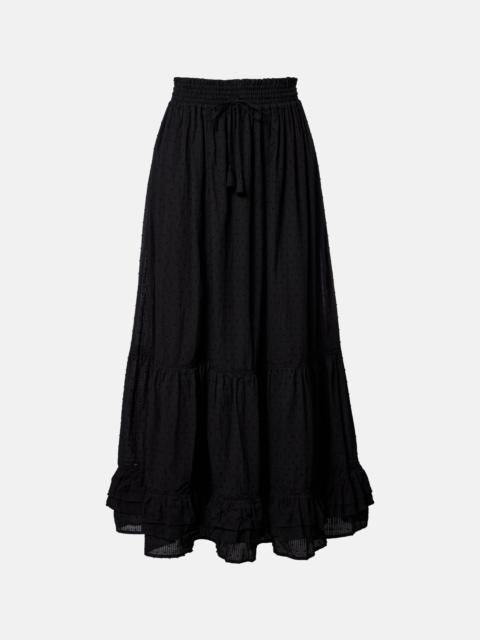 Clara tiered cotton maxi skirt