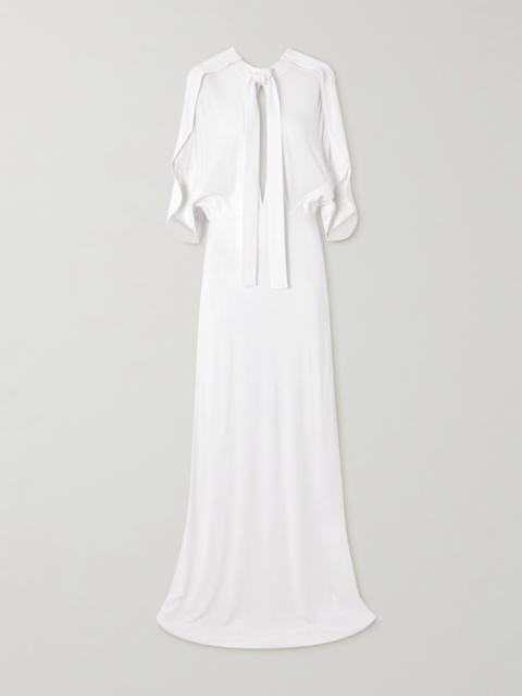 Elian Tie-neck Draped Stretch-jersey Maxi Dress