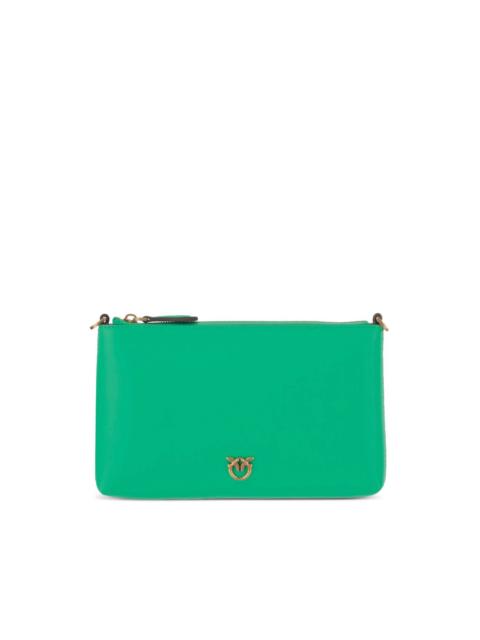 logo-plaque zip clutch bag
