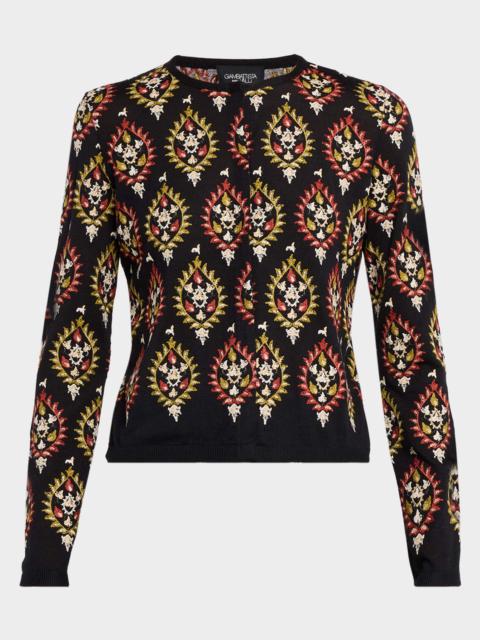 Embroidered Cashmere-Silk Cardigan
