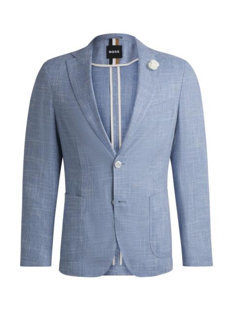 SLIM-FIT BLAZER IN MICRO-PATTERNED FABRIC