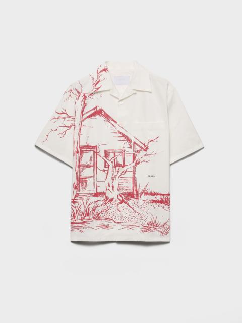 Printed cotton bowling shirt