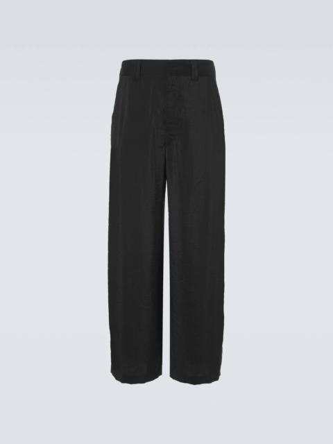 Silk-blend straight pants