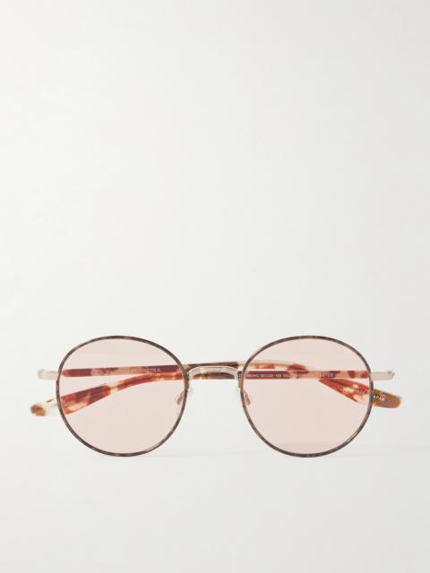 Caster Round-frame Gold-tone And Tortoiseshell Acetate Sunglasses