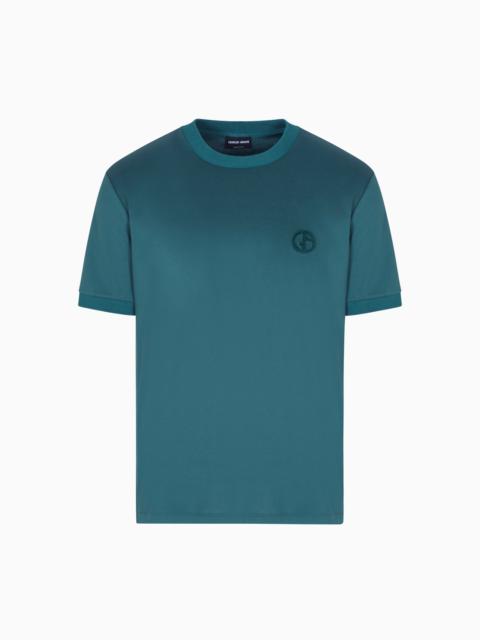 COTTON-INTERLOCK T-SHIRT WITH GA LOGO EMBROIDERY