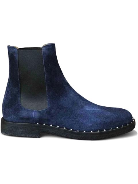 Valentino Garavani Suede Soul Rockstud Chelsea Boots Oceano Blue