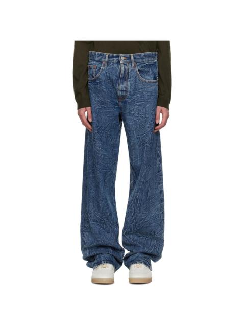 Blue Crinkled Jeans