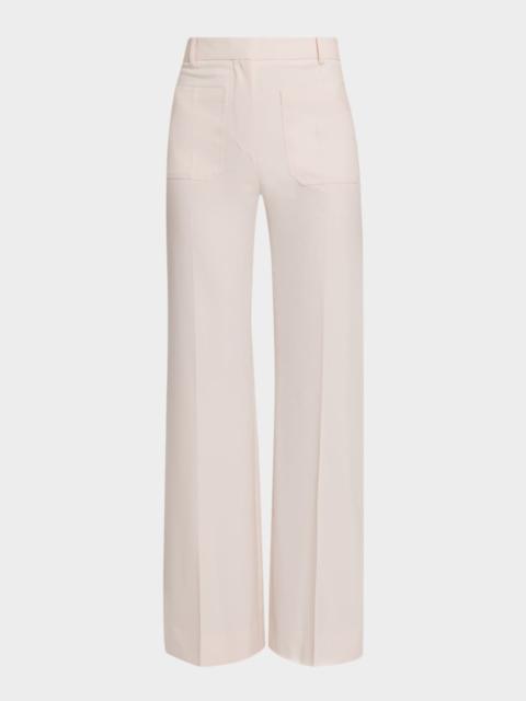 Alina Patch-Pocket Wide-Leg Trousers