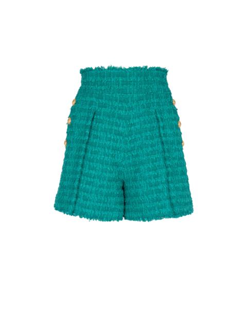 Flared tweed shorts