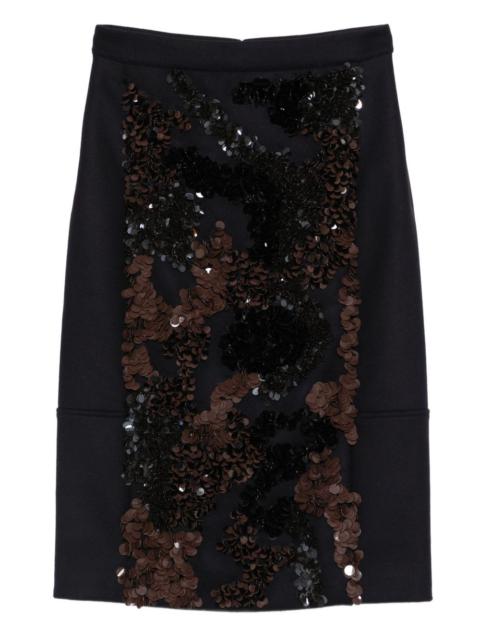 sequin-embellished midi skirt