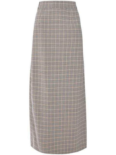 checked midi skirt
