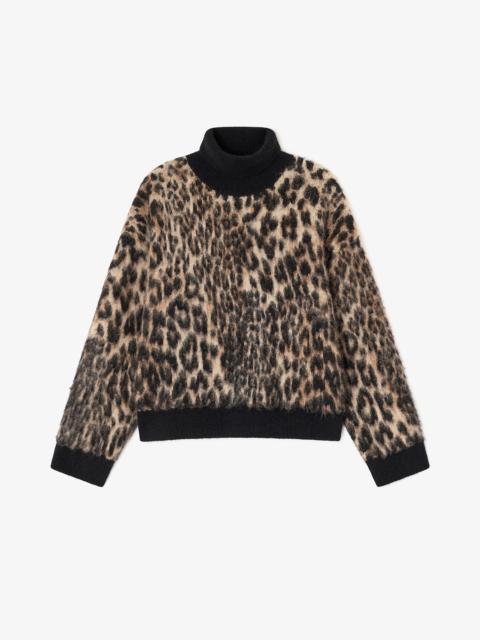 LEOPARD HIGH-NECK SWEATER