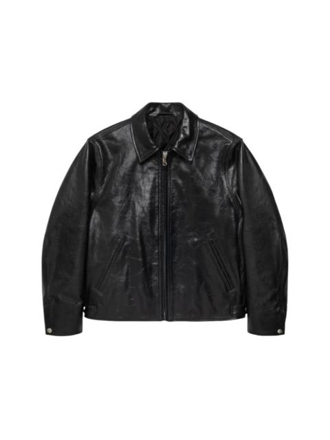 Stussy Leather Garage Jacket Black