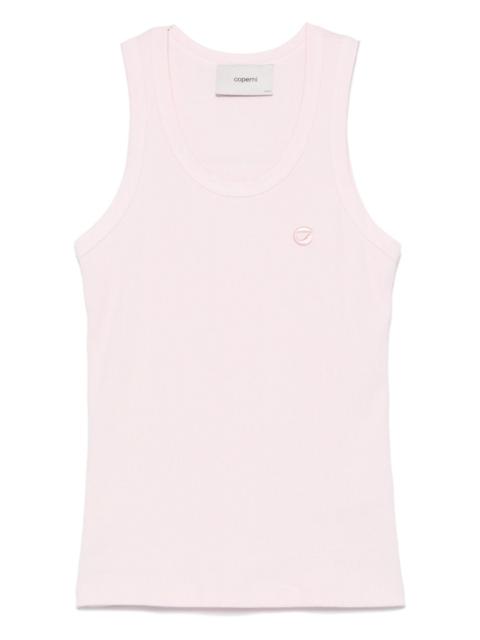 ribbed logo tank top