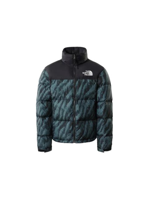 The North Face 1996 Printed Retro Nuptse 700 Fill Packable Jacket Balsam Green Wooden Tiger Print