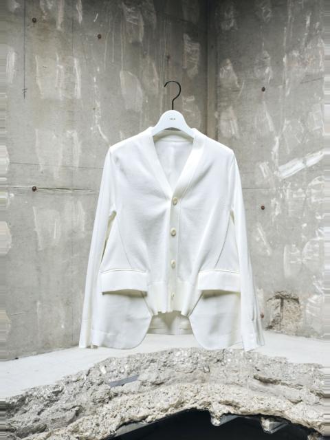 Wool Suiting x Cotton Knit Cardigan