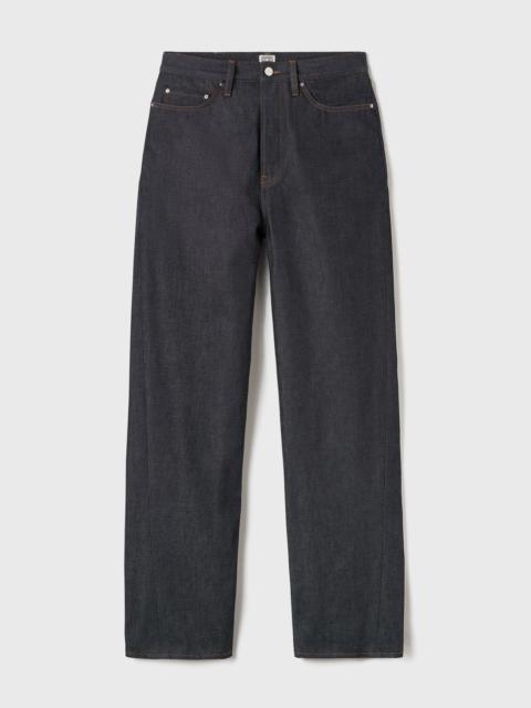 Twisted seam denim full length raw