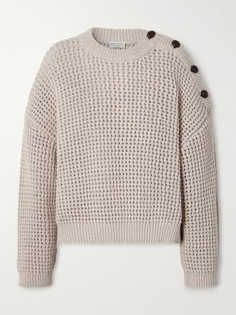 Open-knit Cotton-blend Sweater
