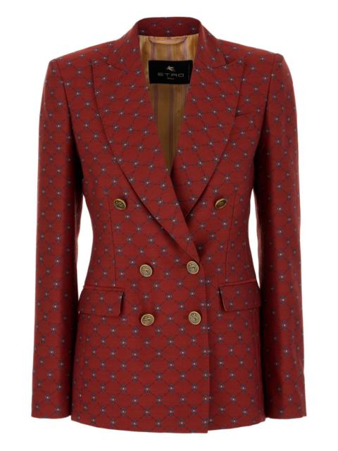 geometric-pattern double-breasted blazer