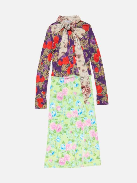 Printed midi dress - Purple/green